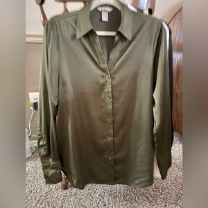 H&M Olive Green Button-Down Shirt